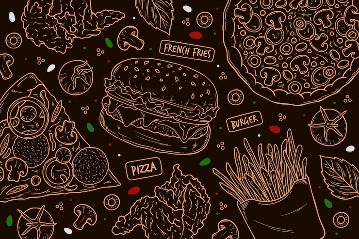Vector gratuito papel pintado mural restaurante