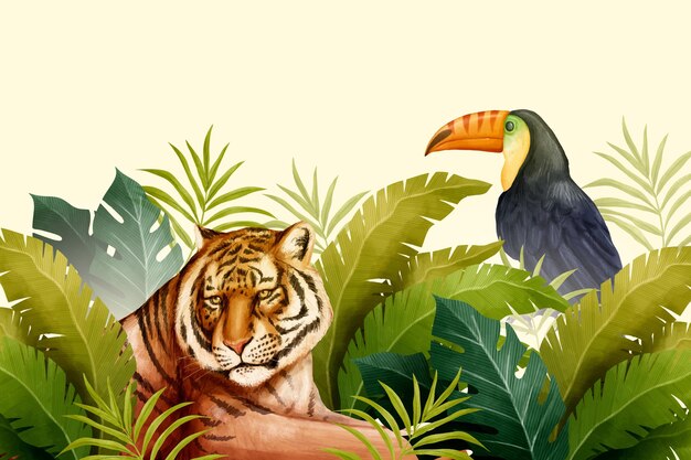 Papel pintado mural tropical