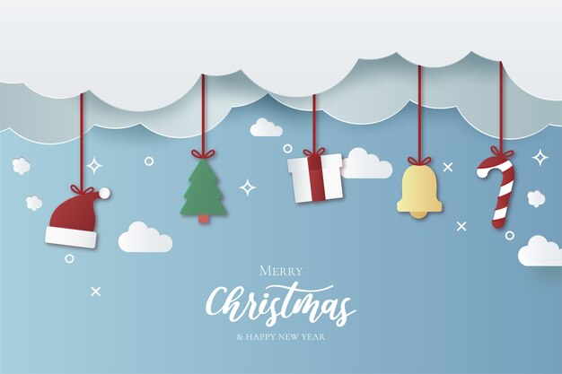 Papel pintado navideño moderno con diseño de Papercut