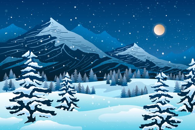 Papel pintado para paisajes fríos de invierno