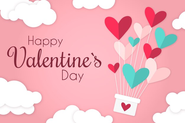 Papel pintado plano del día de san valentín
