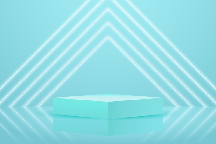 Vector gratuito papel pintado de podio con formas geométricas 3d