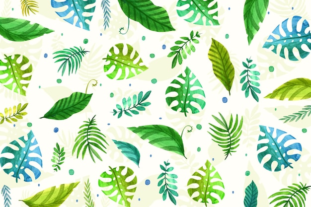Papel pintado repetido de hojas tropicales