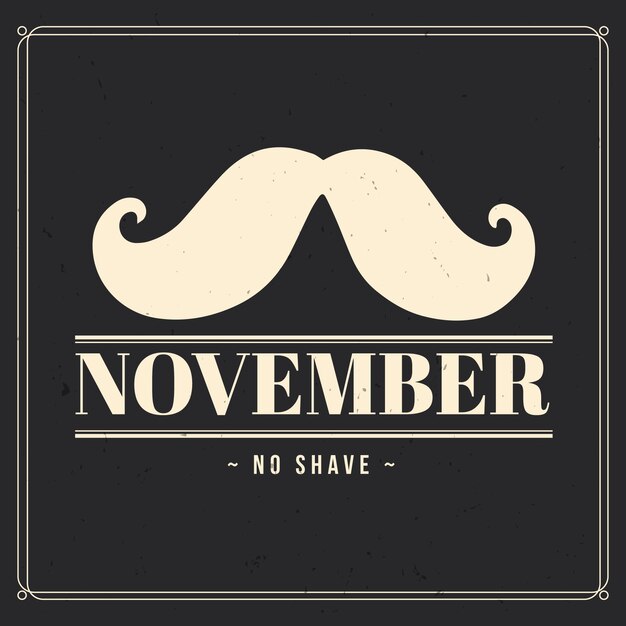 Papel pintado vintage movember sin afeitado