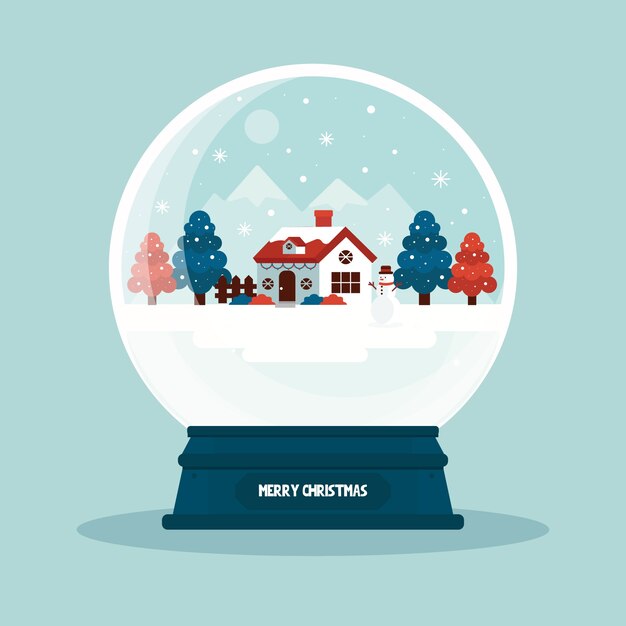 Papel tapiz de diseño plano navidad bola de nieve globo