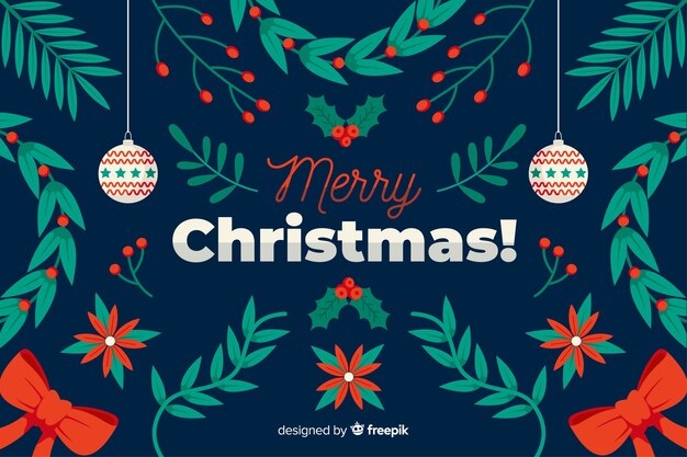 Papel tapiz de diseño plano navidad