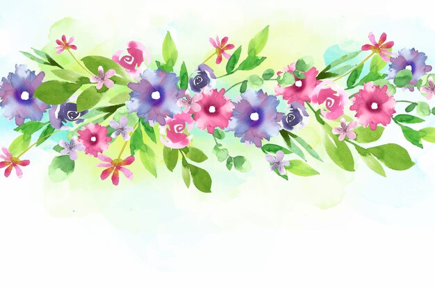 Papel tapiz floral colorido acuarela