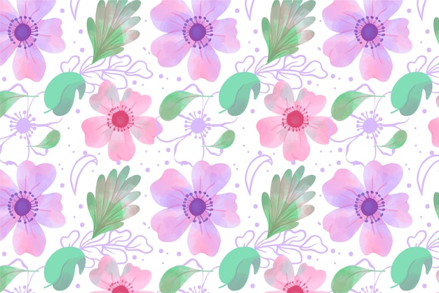 Papel tapiz floral en diseño acuarela