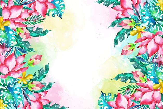 Papel tapiz floral exótico y colorido