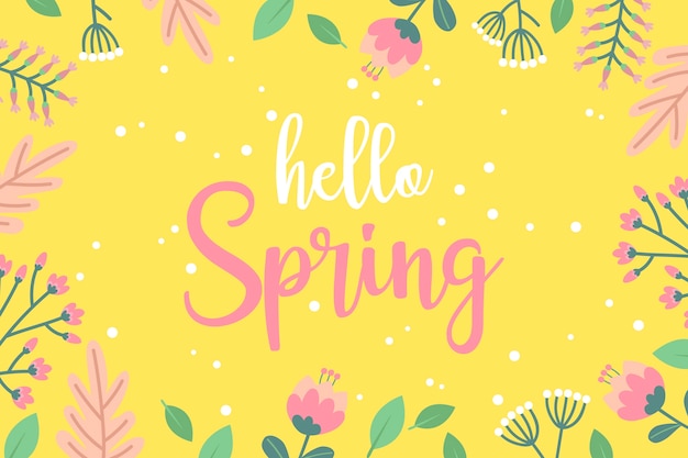 Vector gratuito papel tapiz floral hola primavera