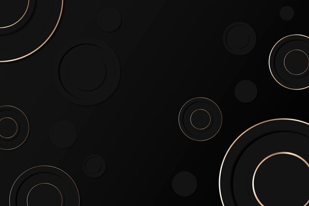 Papel tapiz de fondo negro, vector de diseño de patrón de círculo geométrico