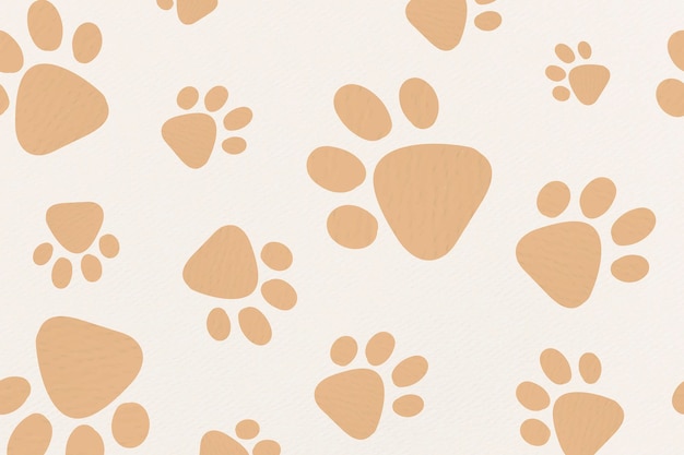 Papel tapiz de fondo de patrón animal lindo, ilustración de vector de impresión de pata
