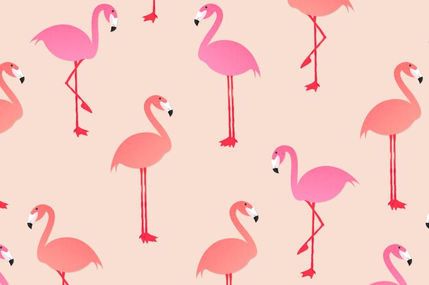 Papel tapiz de fondo de patrón de animales de verano, Ilustración de vector de flamenco