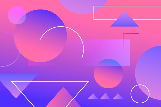 Papel tapiz de gradiente colorido con formas geométricas
