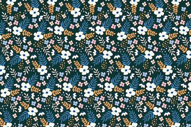 El papel tapiz de impresión floral de Ditsy es colorido