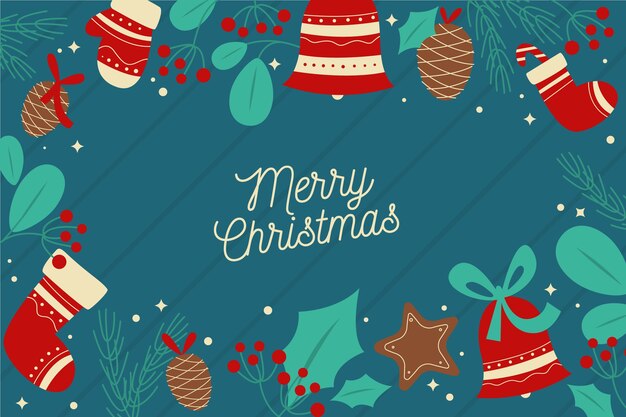 Papel tapiz de navidad de diseño plano