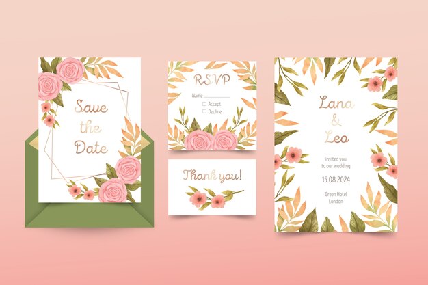 Papelería de boda floral