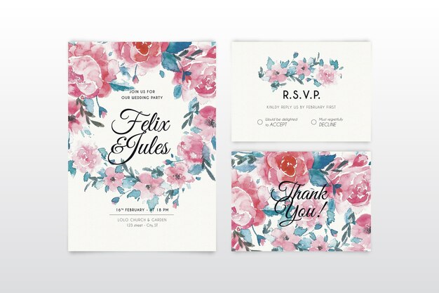 Papelería de boda floral