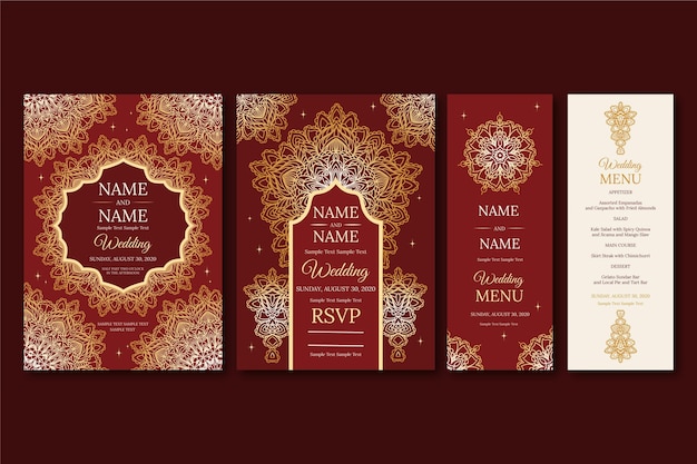 Papelería de boda india
