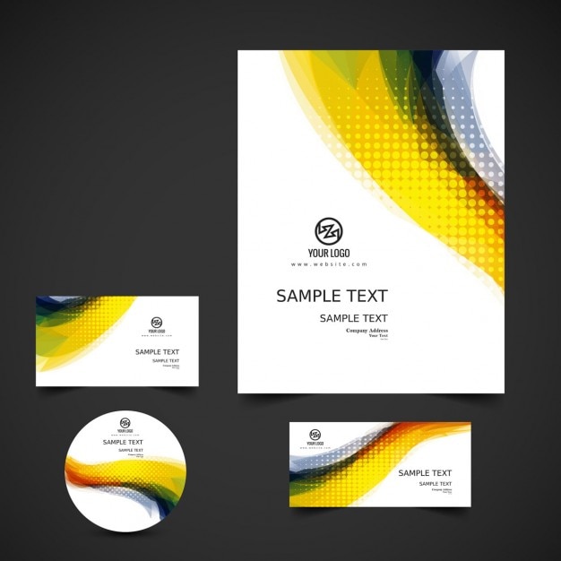 Vector gratuito papelería de empresa colorida