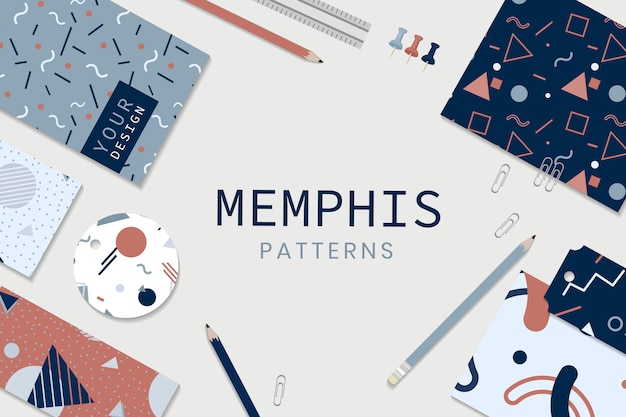 Papelería estilo Memphis