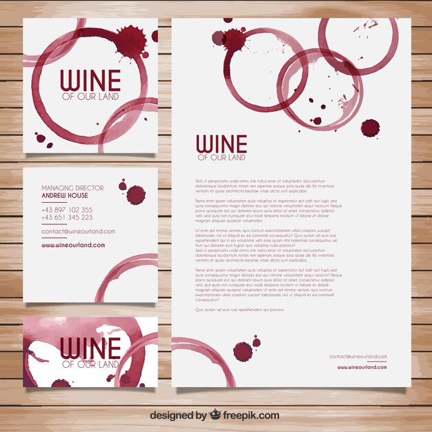 Papelería de manchas de vino