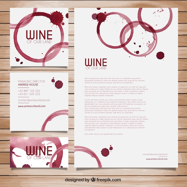 Papelería de manchas de vino