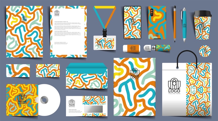 Vector gratuito papelería moderna en formato vectorial