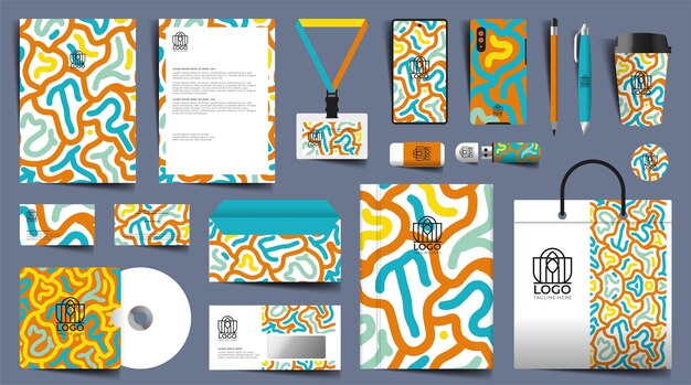 Papelería moderna en formato vectorial