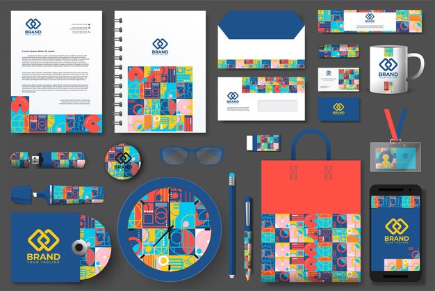 Papelería moderna en formato vectorial