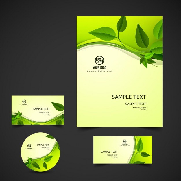 Papelería de negocio de naturaleza