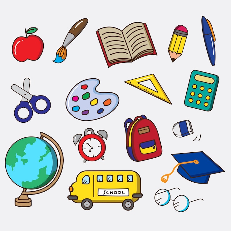 Vector gratuito papelería de regreso a la escuela