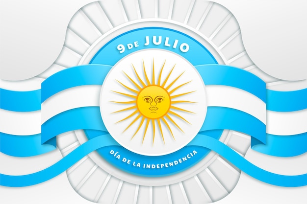 Vector gratuito paper style 9 de julio - declaracion de independencia de la argentina illustration