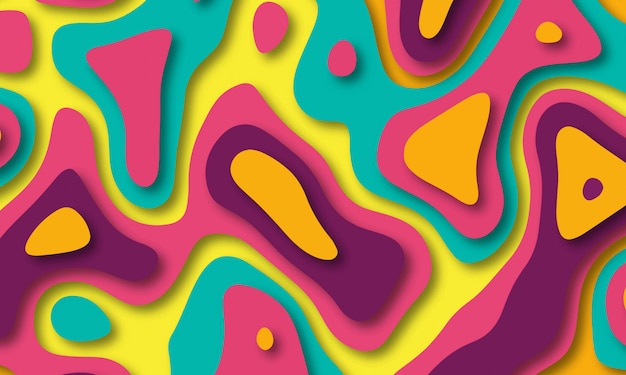 Papercut coloridas capas 3D color textura de fondo