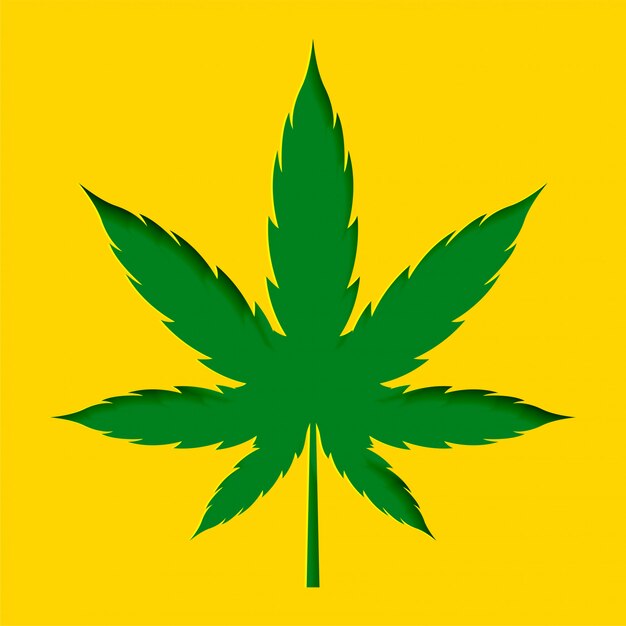 Papercut estilo marihuana cannabis hoja diseño fondo