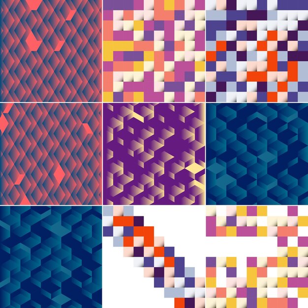 Paquete de 11 fondos cuadrados coloridos abstractos