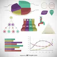 Vector gratuito paquete 3d infografía