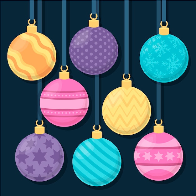 Paquete de adornos de bolas navideñas planas