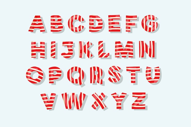 Paquete de alfabeto de navidad candy cane