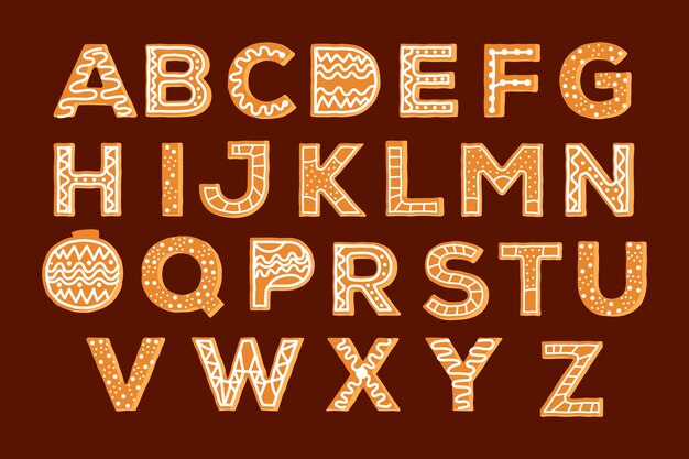 Paquete de alfabeto de navidad de pan de jengibre