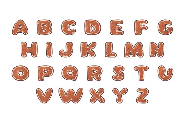 Paquete de alfabeto de navidad de pan de jengibre