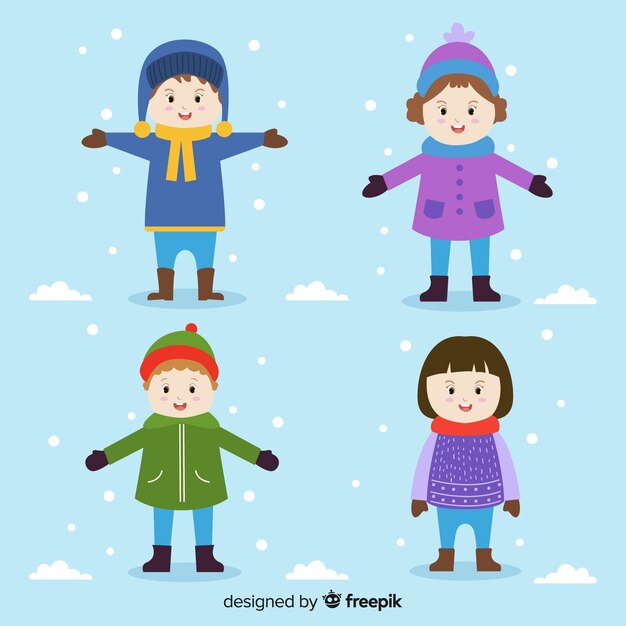 Paquete amigos de invierno colorido