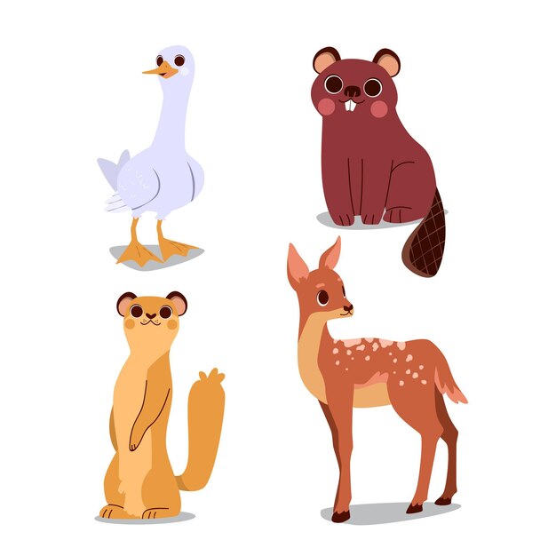 Paquete de animales del bosque otoñal