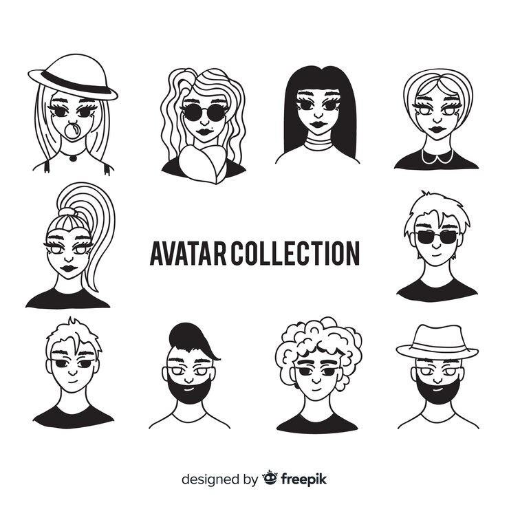 Vector gratuito paquete de avatar de personas dibujadas a mano