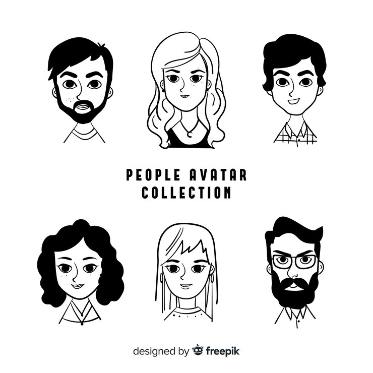 Vector gratuito paquete de avatar de personas dibujadas a mano
