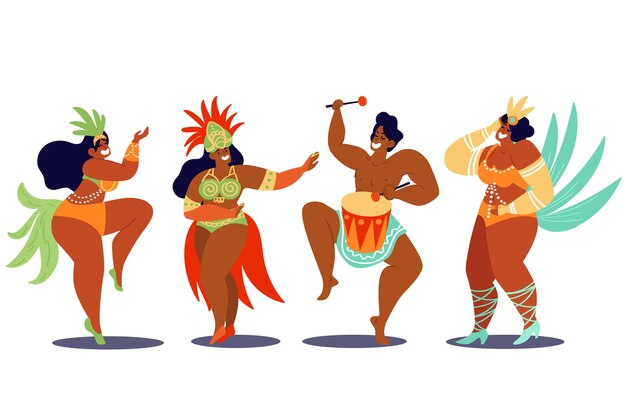 Paquete de bailarinas para eventos de carnaval brasileño
