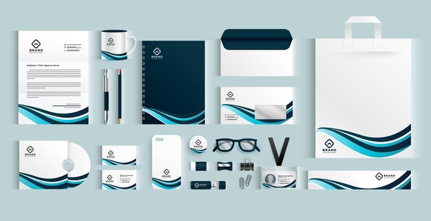 Paquete de banner de artículos de papelería corporativa para marca comercial