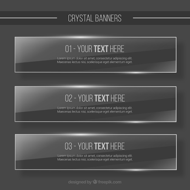 Vector gratuito paquete de banners de cristal