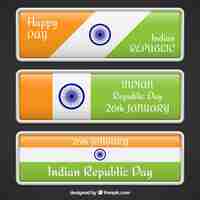 Vector gratuito paquete de banners del día de la república india