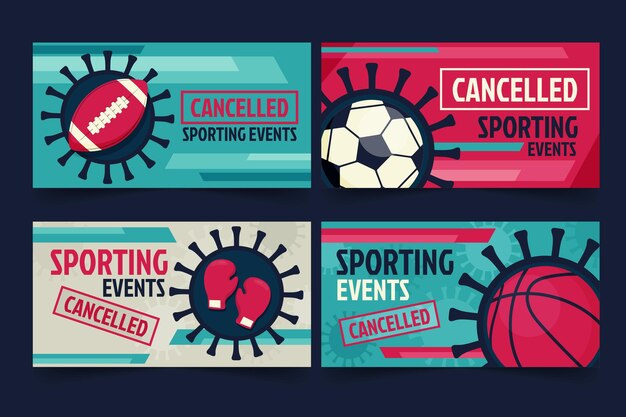 Paquete de banners para eventos deportivos cancelados.